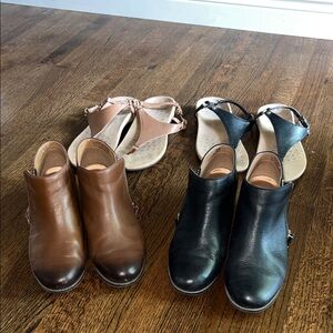 BUNDLE (4 pairs!) kennedy ankle boots and Kirra sandals brown and black